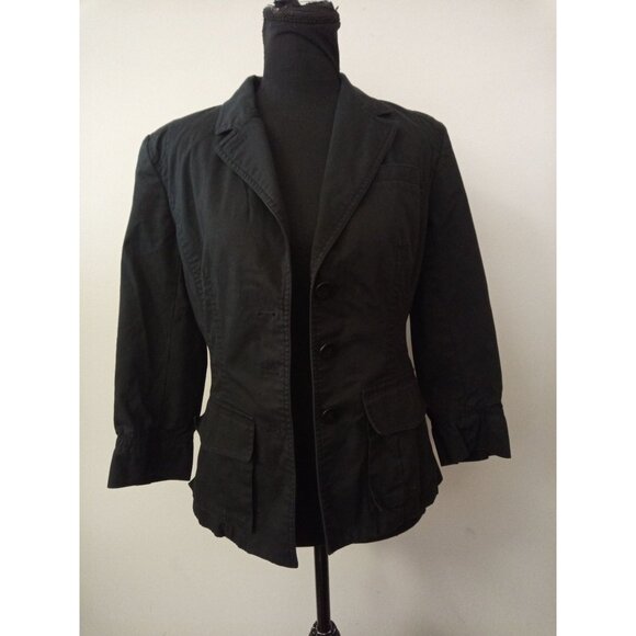 Express Black Button Up Blazer Size 8 Left Chest Pocket - Picture 1 of 7